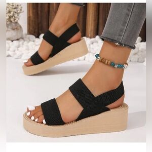 ‼️ SOLD ‼️ NWOT Sandals with elastic Strap